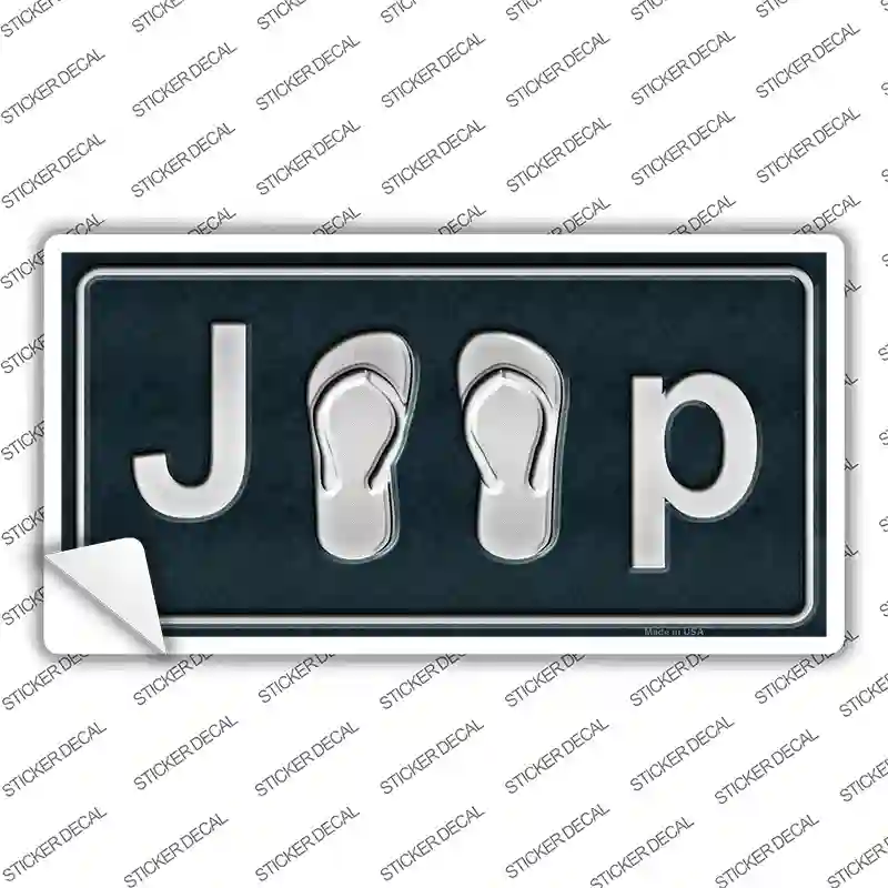 J**P Flipflop Novelty Sticker Decal