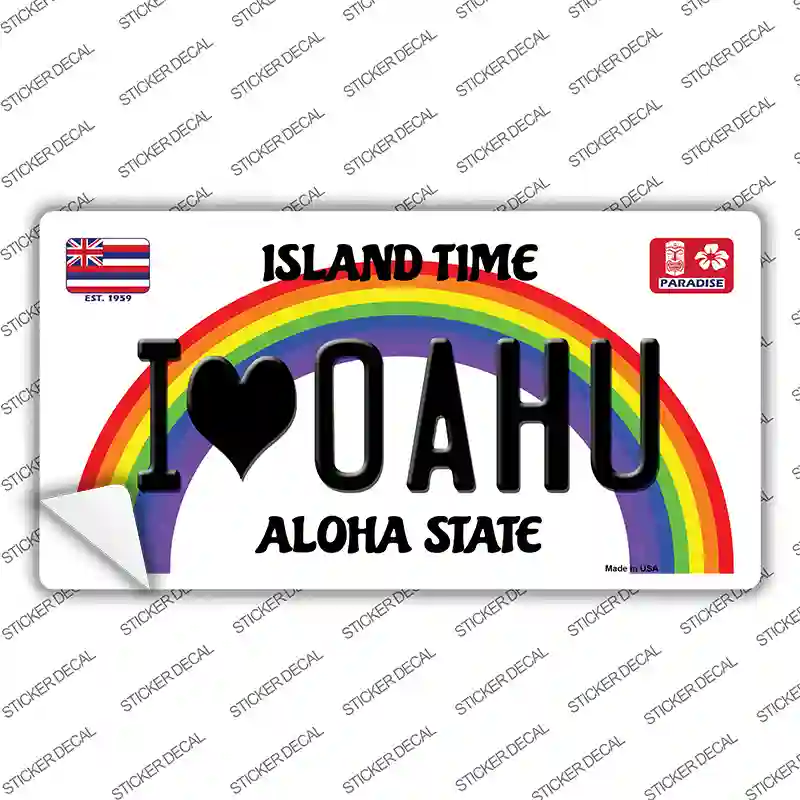 I Heart Oahu Novelty Sticker Decal
