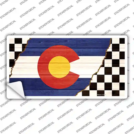 Colorado Racing Flag Novelty Sticker Decal