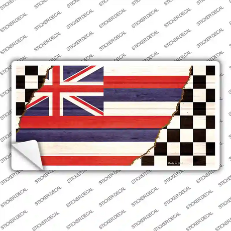 Hawaii Racing Flag Novelty Sticker Decal