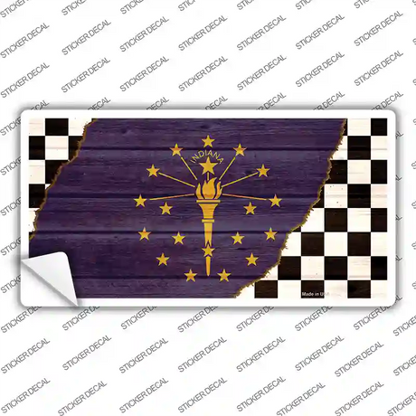Indiana Racing Flag Novelty Sticker Decal