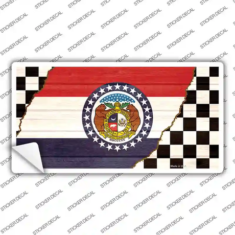 Missouri Racing Flag Novelty Sticker Decal