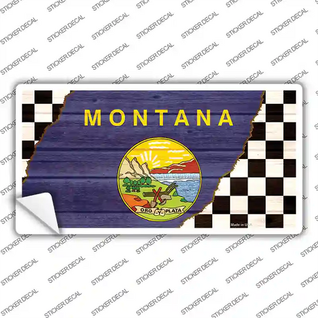 Montana Racing Flag Novelty Sticker Decal