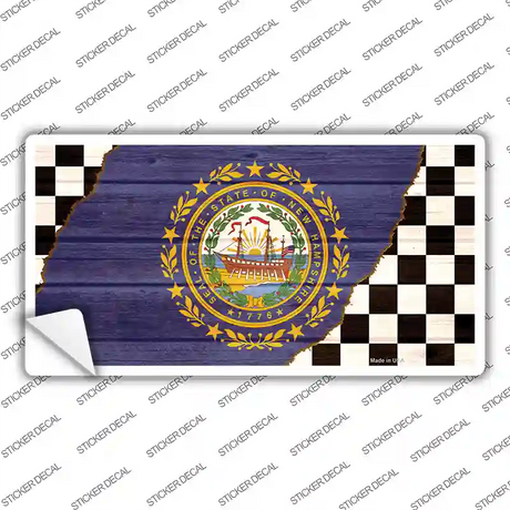 New Hampshire Racing Flag Novelty Sticker Decal