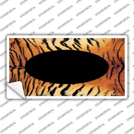 Tiger With Black Center Oval Novelty Sticker Decal