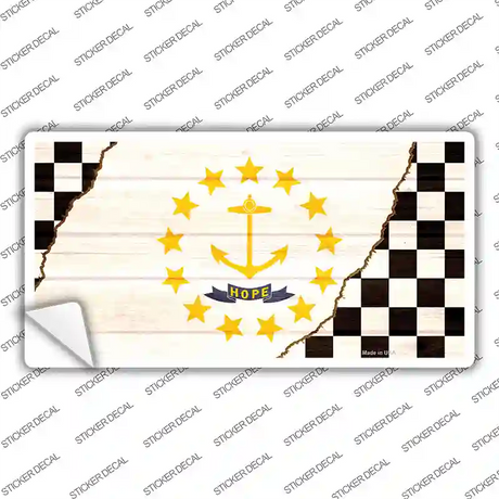 Rhode Island Racing Flag Novelty Sticker Decal