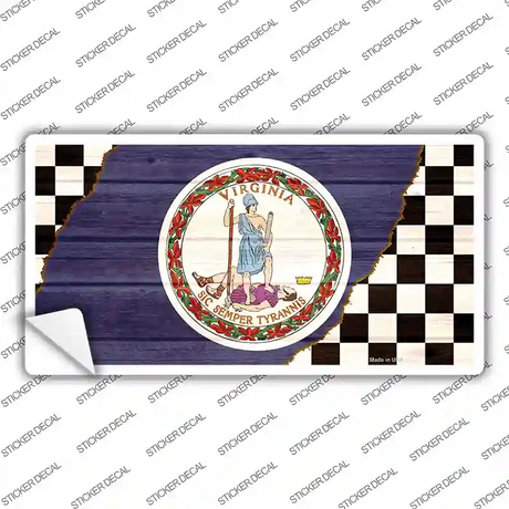 Virginia Racing Flag Novelty Sticker Decal