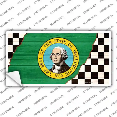 Washington Racing Flag Novelty Sticker Decal