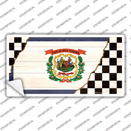 West Virginia Racing Flag Novelty Sticker Decal