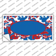 Patriotic Camouflage With Blue Center Oval Novelty Sticker Decal
