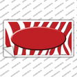 Red White Zebra Center Oval Novelty Sticker Decal