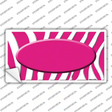 Hot Pink White Zebra Center Oval Novelty Sticker Decal