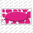 Pink White Giraffe Center Oval Novelty Sticker Decal