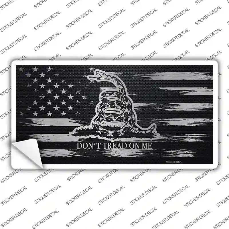 Dont Tread On Me Distressed Carbon Fiber Flag Novelty Sticker Decal
