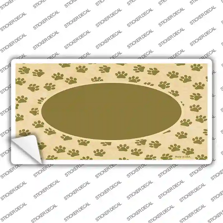 Paw With Center Oval Novelty Sticker Decal