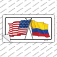 Colombia USA Crossed Flags Novelty Sticker Decal