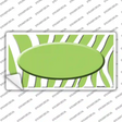 Lime Green White Zebra Center Oval Novelty Sticker Decal