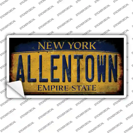 Allentown NY Yellow Rusty Novelty Sticker Decal