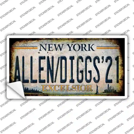 Allen Diggs 21 NY Excelsior Rusty Novelty Sticker Decal