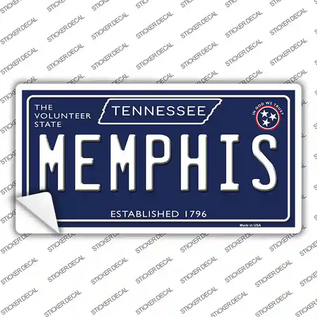 Memphis Tennessee Blue Novelty Sticker Decal