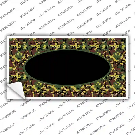 Green Camo Oval With Black Oval Center Novelty Sticker Decal