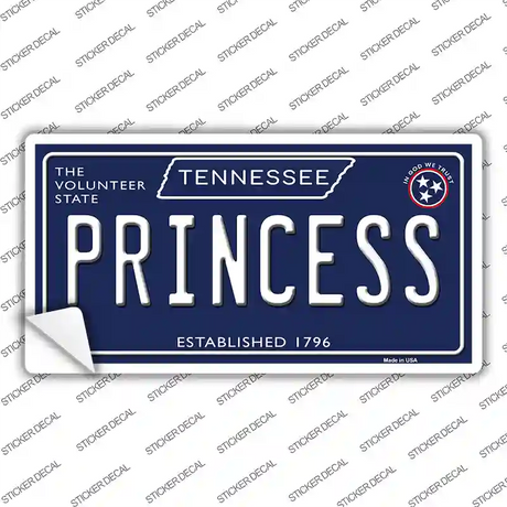Princess Tennessee Blue Novelty Sticker Decal