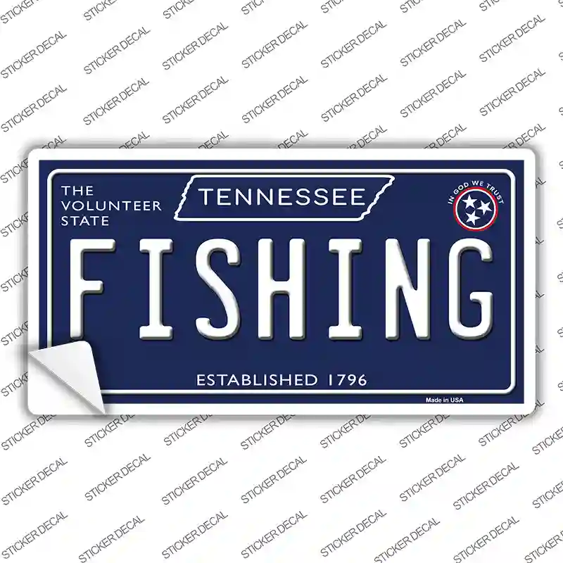 Fishing Tennessee Blue Novelty Sticker Decal