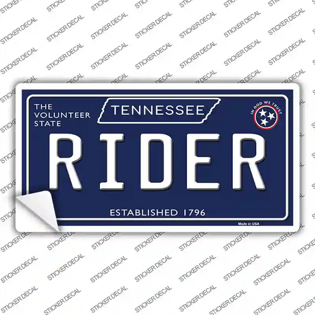 Rider Tennessee Blue Novelty Sticker Decal