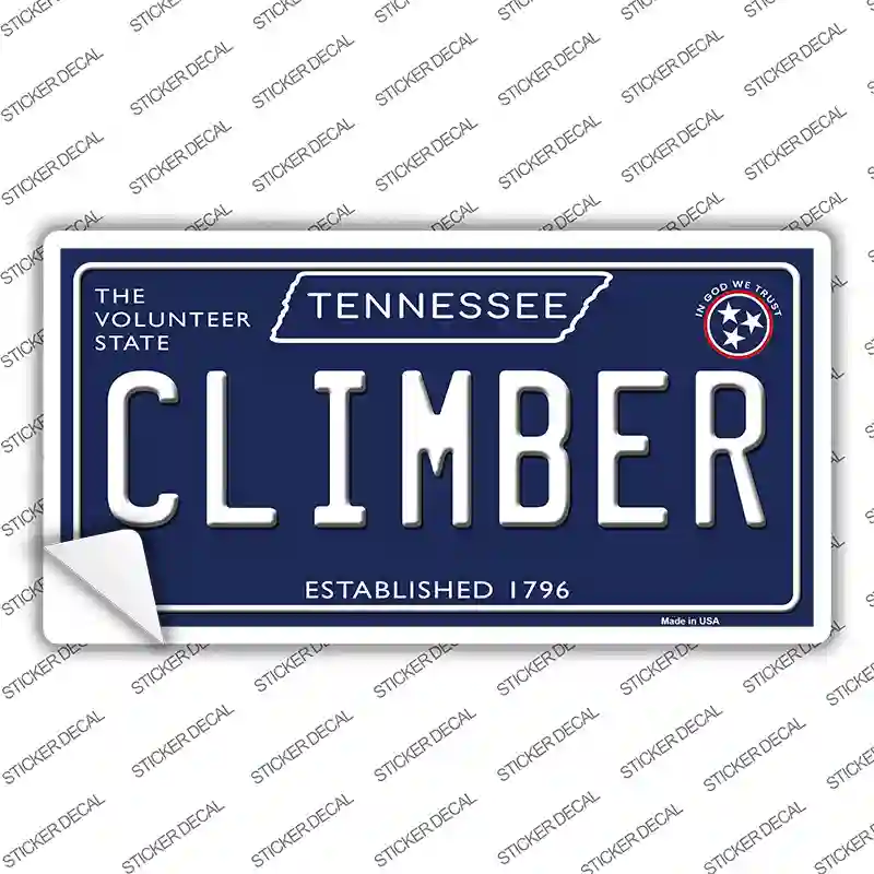Climber Tennessee Blue Novelty Sticker Decal