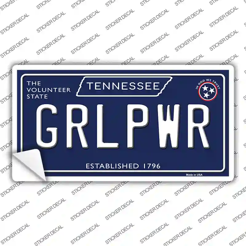 Grlpwr Tennessee Blue Novelty Sticker Decal