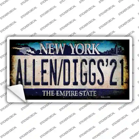 Allen Diggs 21 NY Blue Novelty Sticker Decal