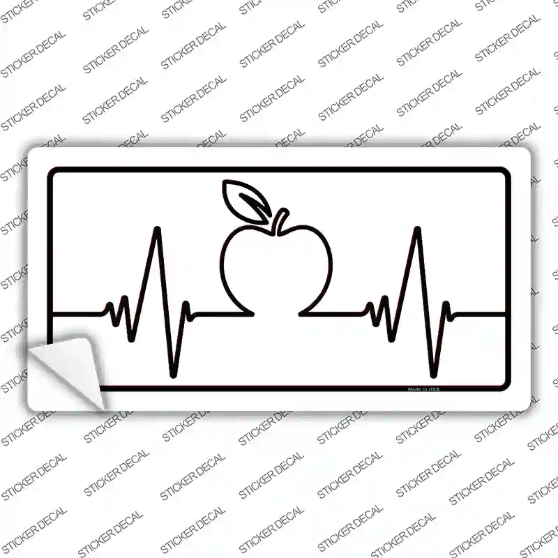 Apple Heart Beat Novelty Sticker Decal