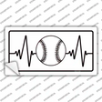 Baseball Heart Beat Novelty Sticker Decal