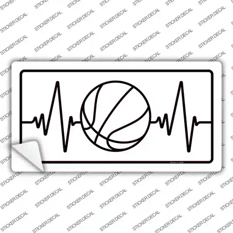 Basketball Heart Beat Novelty Sticker Decal