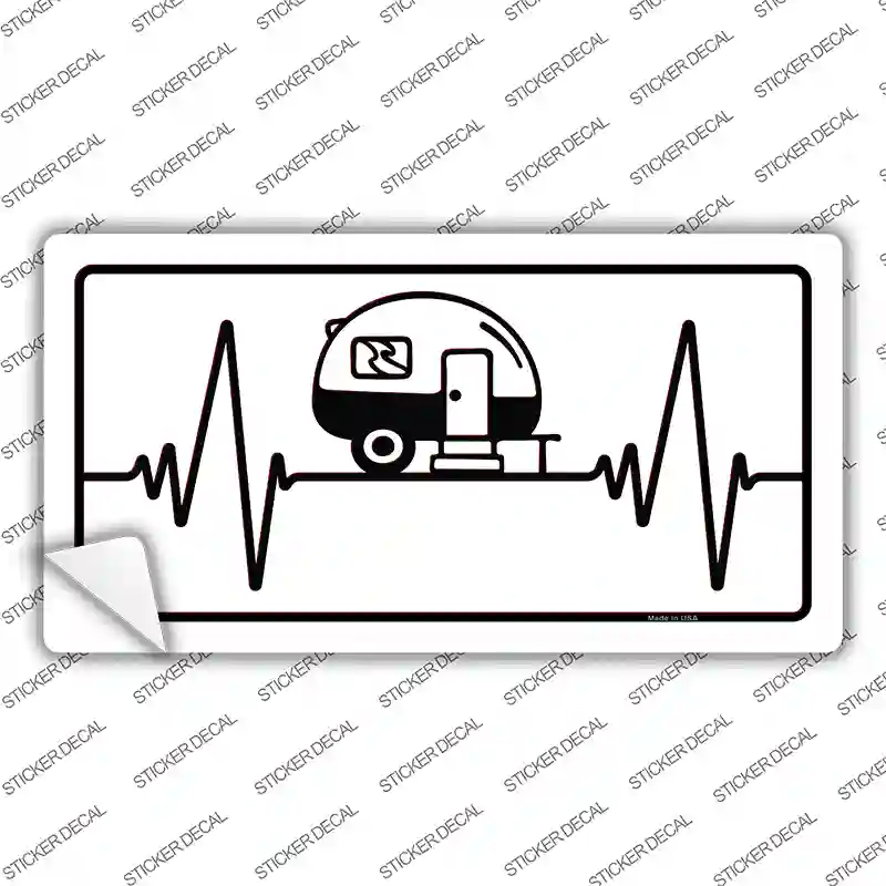 Camping Heart Beat Novelty Sticker Decal
