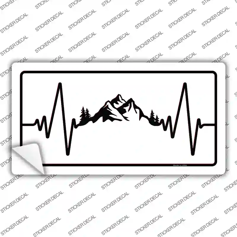 Mountains Heart Beat Novelty Sticker Decal