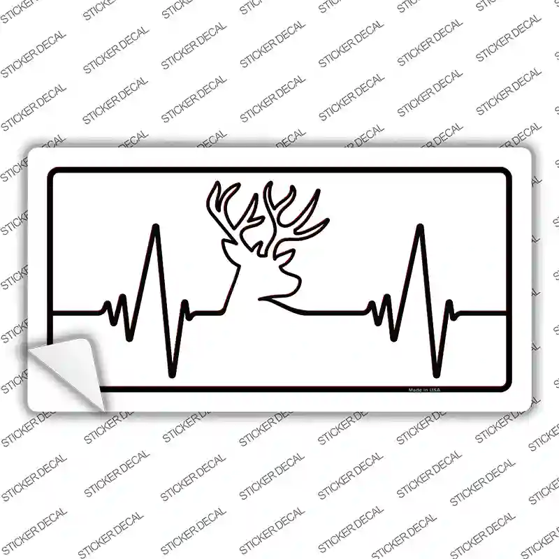 Deer Heart Beat Novelty Sticker Decal