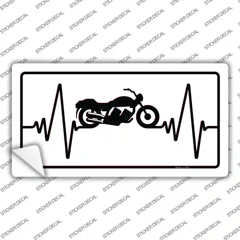 Motorcycle Heart Beat Novelty Sticker Decal