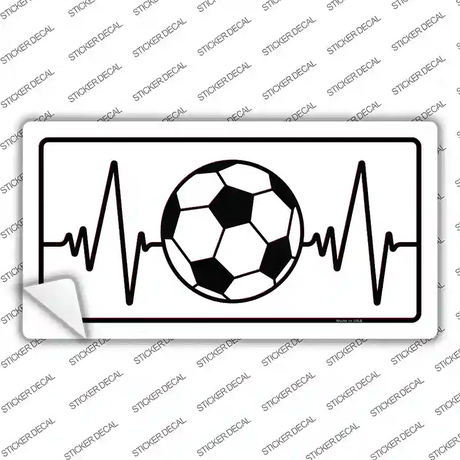 Soccer Heart Beat Novelty Sticker Decal