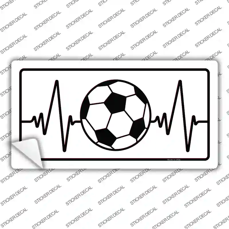 Soccer Heart Beat Novelty Sticker Decal