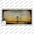 Pure Michigan Mackinac Bridge Rusty Novelty Sticker Decal