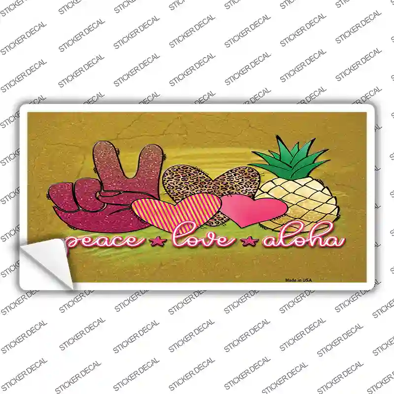 Peace Love Aloha Novelty Sticker Decal
