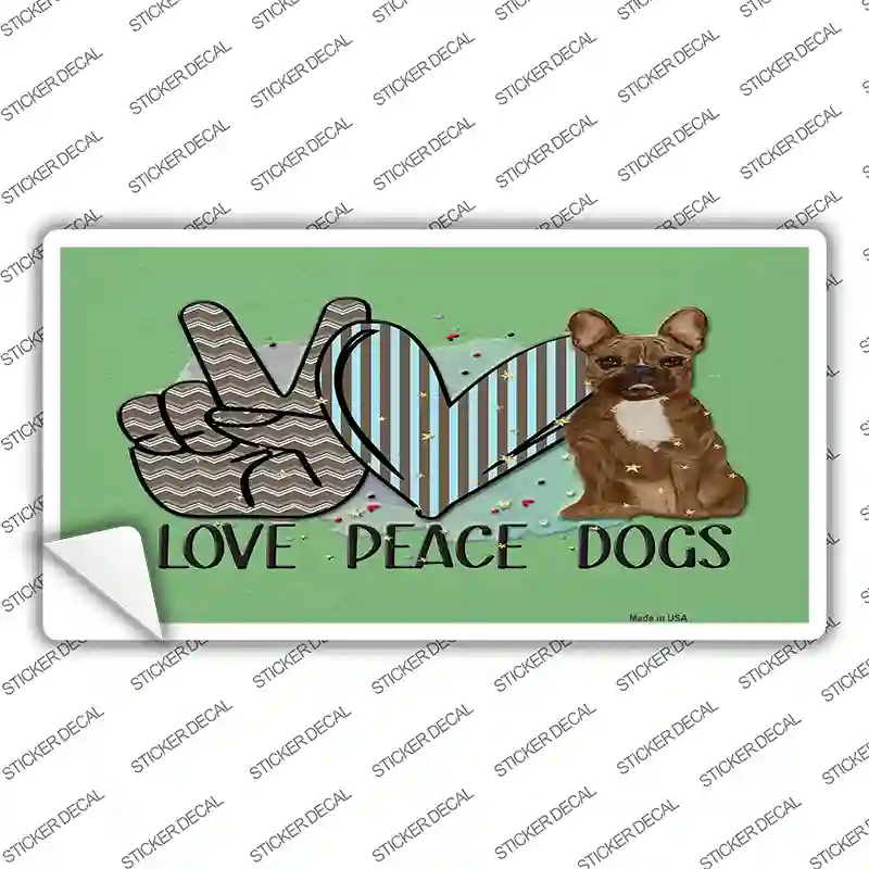 Peace Love Dogs Novelty Sticker Decal