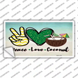 Peace Love Coconut Novelty Sticker Decal