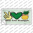 Peace Love Pineapple Novelty Sticker Decal