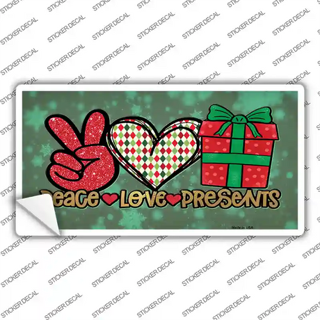 Peace Love Presents Novelty Sticker Decal