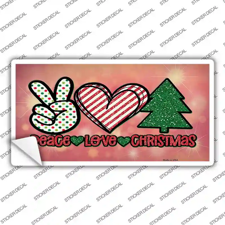 Peace Love Christmas Novelty Sticker Decal