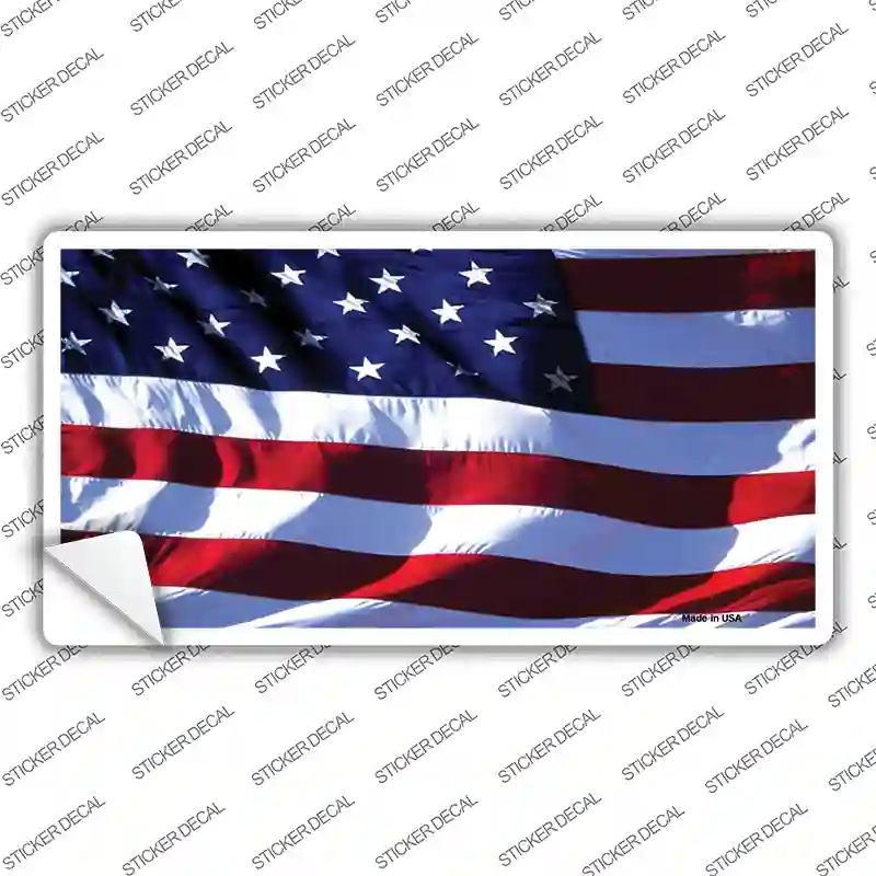 American Flag Wavy Novelty Sticker Decal