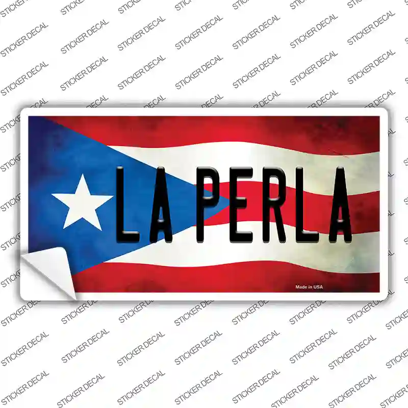La Perla Puerto Rico Flag Novelty Sticker Decal