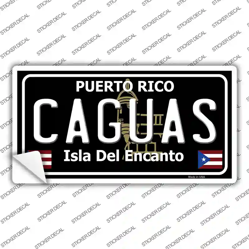 Caguas Puerto Rico Black Novelty Sticker Decal